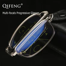 QIFENG мульти-фокус прогрессивные очки для чтения для мужчин и женщин складной диоптрий дальнозоркостью складной мужской+ 1,0+ 1,5+ 2,0+ 2,5+ 3,0+ 3,5 QF212