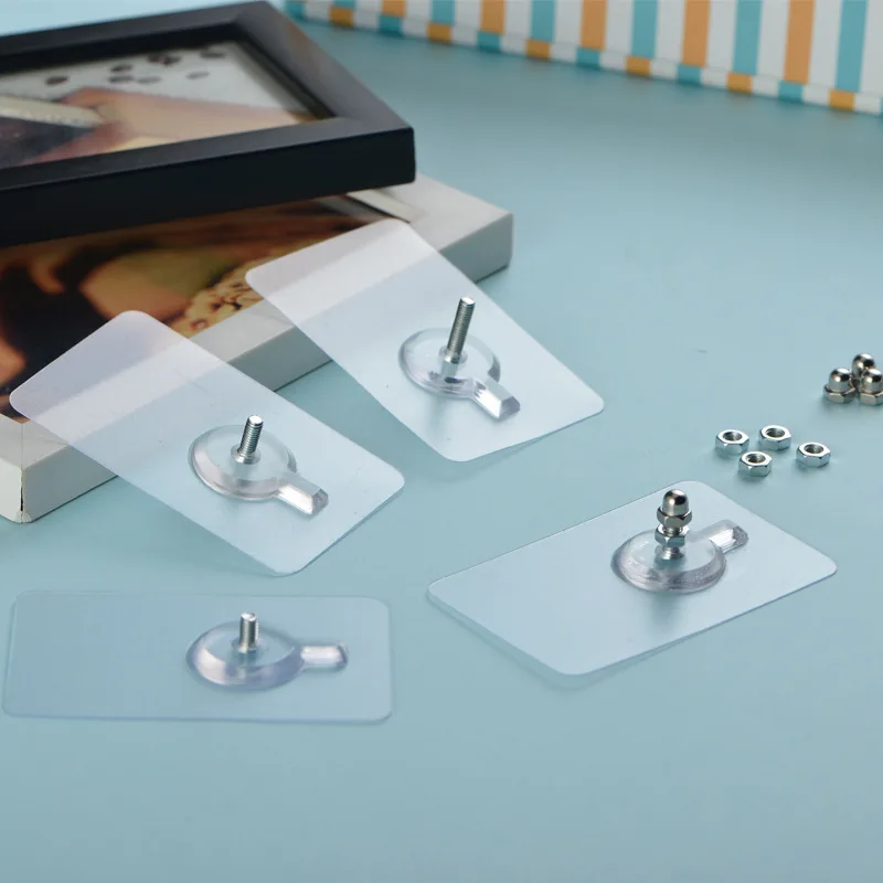 

4pcs/lot Seamless Adhesive Hook Viscose Hook Screw Strong Pendant Paste Screws Stainless Hanger Screws