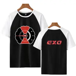 EXO Kpop напечатаны Лето реглан футболки Для женщин/Для мужчин короткий рукав модные уличные футболки Повседневное 2018 хит модных продаж