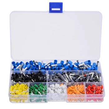 

1 set Crimp Tool Kit 800pcs Insulated Cable Wire Terminal Connectors + Hand Ferrule Crimper Plier with Plastic Case