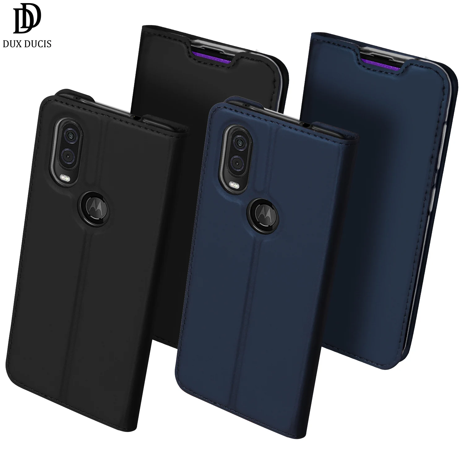 

Flip Case For Moto one Vision & Moto P50 Card Slot Holder Wallet Stand Cover PU Leather TPU Soft Bumper Protective Phone Bag