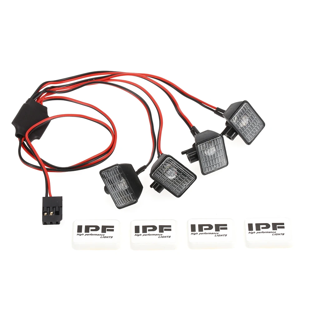 

RC Led lamp Austar AX008A 2pcs RC Car Multi-Function Square LED Light with Lampshade for 1/10 SCX10 D90 TRX4 Model Crawler Car