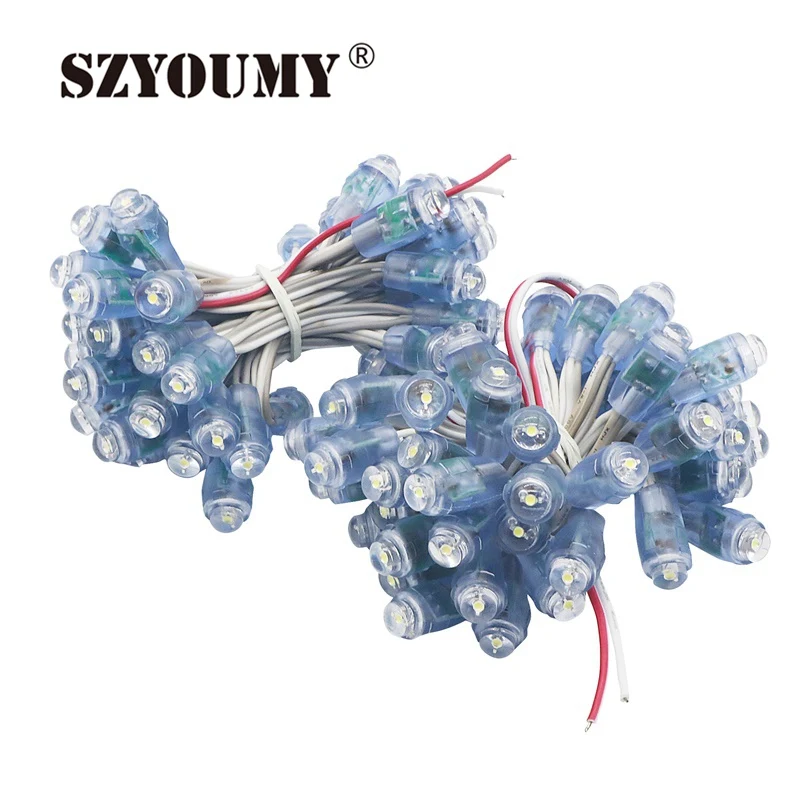 

SZYOUMY 5V 12mm Led Pixel Module 50 Node/String Digital Single Color/RGB Waterproof IP65 Led Lights For Letters Sign 2000pcs