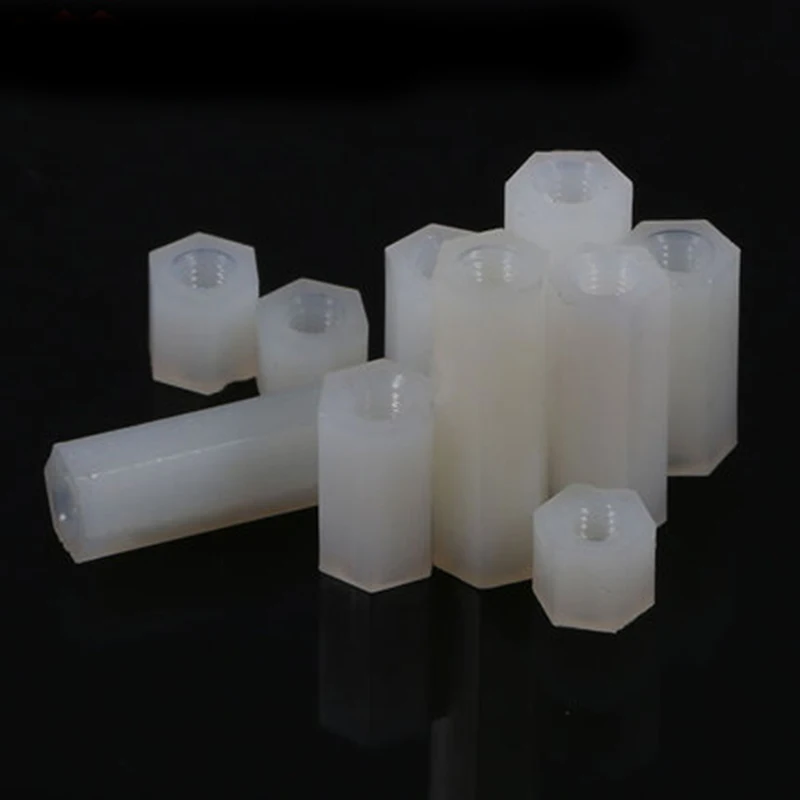 10Pcs M4 Allen Hexagon Nylon column flat head Double pass screw Isolation plastic Support Environmental protection 6mm-20mm L |