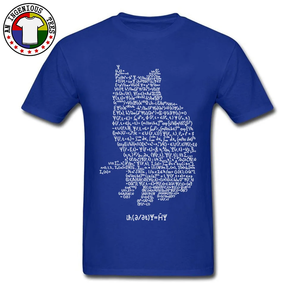 Normal Short Sleeve Tops Tees Fall Round Neck 100% Cotton Male T-Shirt SchroedingerCat- Normal Tops Tees Fashionable SchroedingerCat- blue