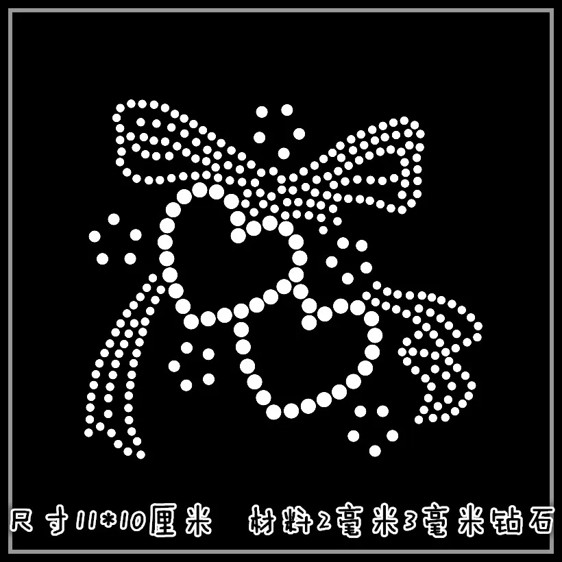 

2pc/lot Heart bowknot hot fix rhinestone motif designs iron on crystal transfers design applique patches strass iron