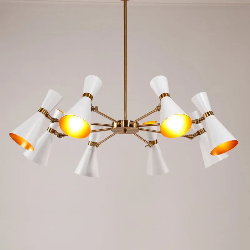 

Modern Designer Lamps Living Room Bedroom Chandelier Led Lights Decor Home Lighting White Black Iron Fixtures E27 G4 220V