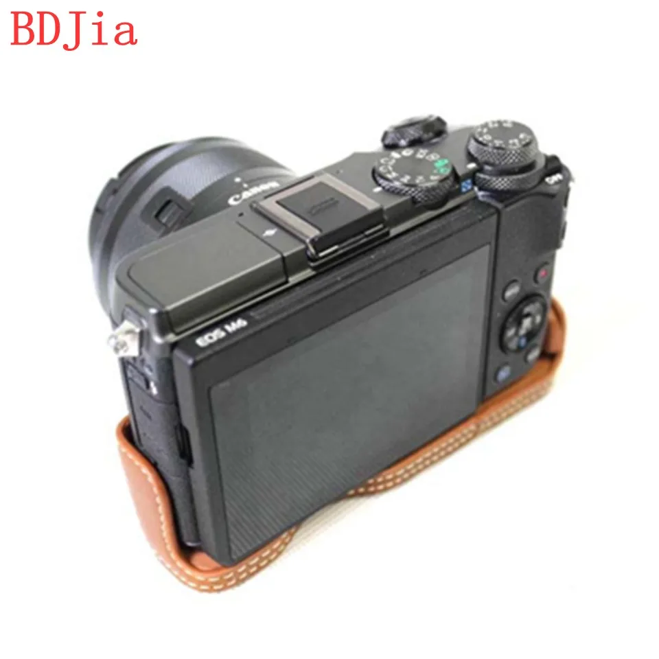 Новейшая сумка для камеры чехол Canon EOS M6 искусственная кожа половинный корпус с