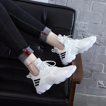 

2019 spring new women's sports shoes with fitness running shoes women's shoes breathable high-top walking shoes MM-34