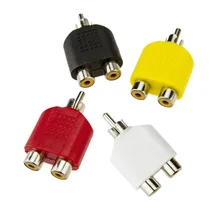 Quality RCA Y Splitter AV Audio Video Plug Converter 1-Male to 2-Female Cable Adapter huiyishun ys 400 4 loads audio video amp splitter black ac 220v uk plug