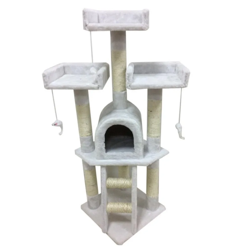 

High Stability Constructed of E1 Grade Particleboard Kitten Cat Tree Scratching Post Activity Centre Bed Toy Scratcher 115cm