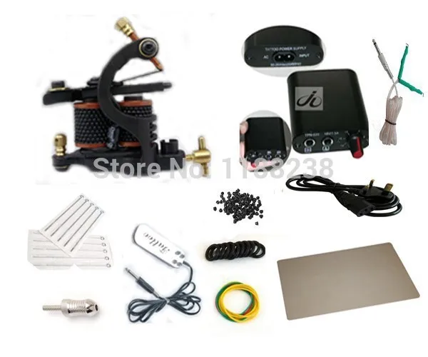 Complete Tattoo Kit Set tattoo machine guns power supply needles Etc Free Shipping Power Supply