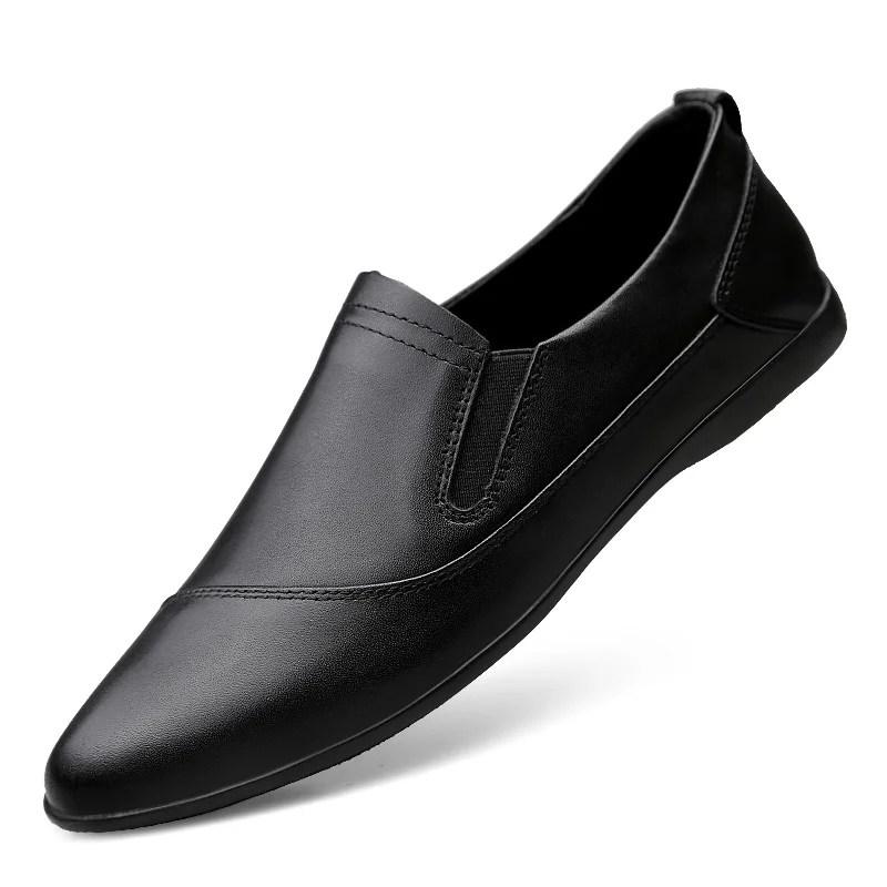 

Men Genuine Leather Casual Shoes Slip on Black Brown Loafers Mens Moccasins Italian Designer Comfortable Man Flat Fashion Shoes