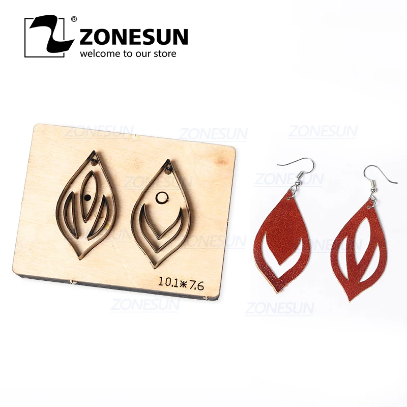 

ZONESUN T10 DIY Custom Cutter Leather Earring Cutting Die Leather Cut Out Earring For Steel Rule Die Cutting Machine Press Tools