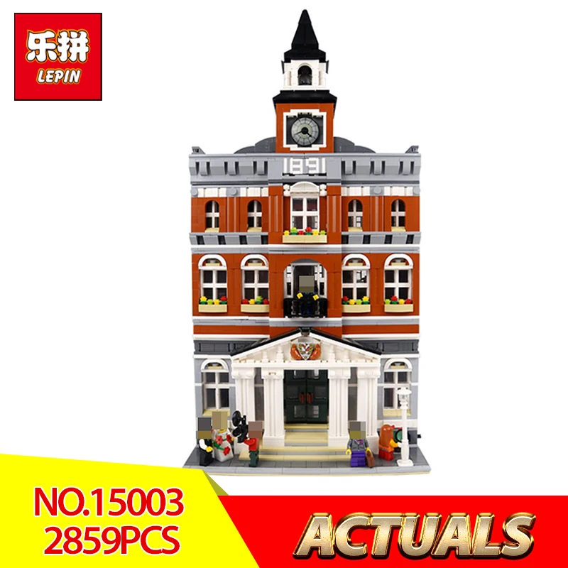 

Lepin 15003 New 2859Pcs Creators town hall Model Building Kits Blocks Kid Toy Compatible Brick Christmas Gift LegoINGlys 10224