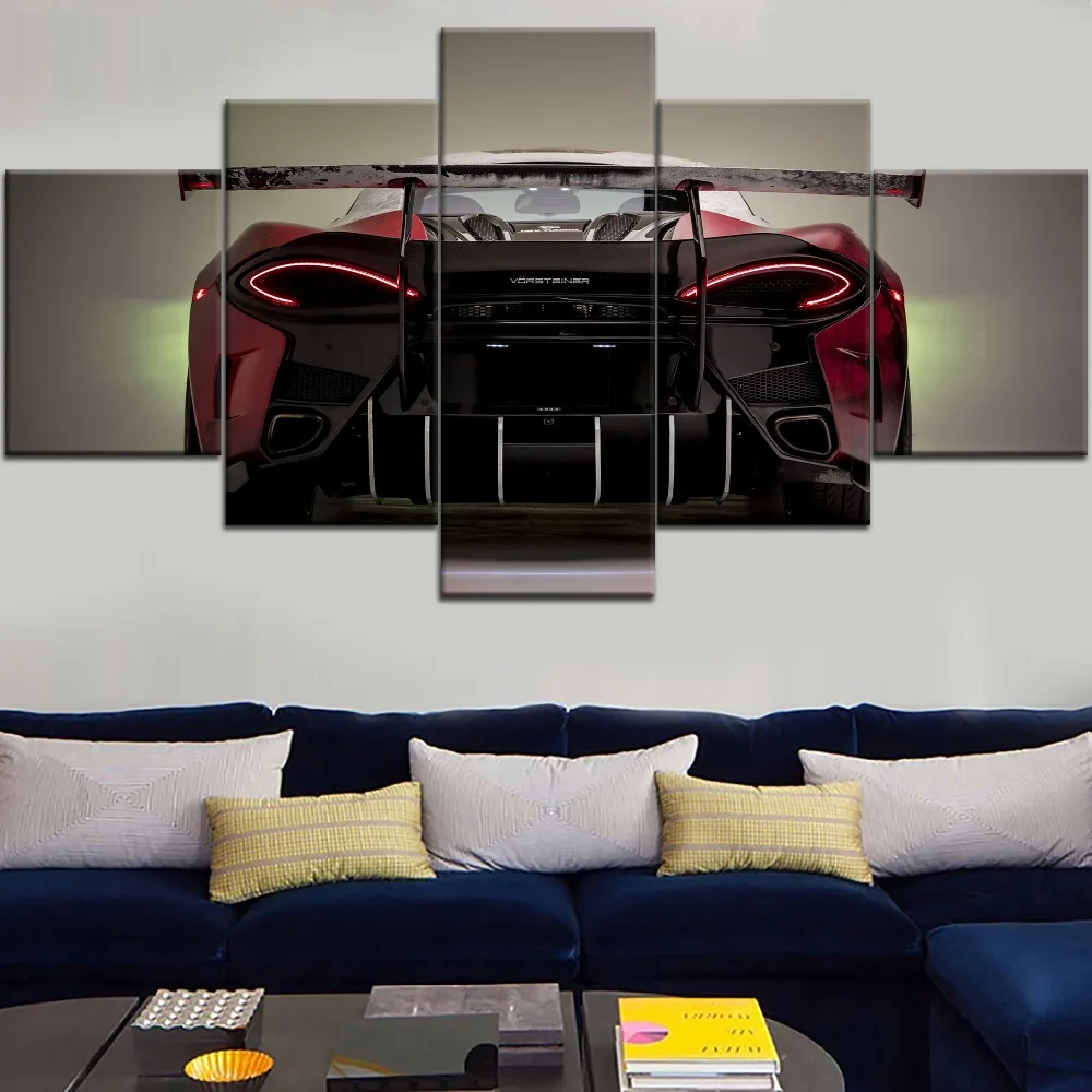 

Hot Sell 5 Pieces HD Printing Painting Cars McLaren 570S Back View Type Poster Home Decoative Living Room Or Bedroom Framework