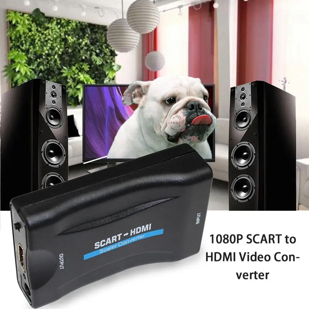  SCART Al Convertitore di HDMI Video Audio Adattatore di Segnale 1080 P Convertitore di HDMI Support
