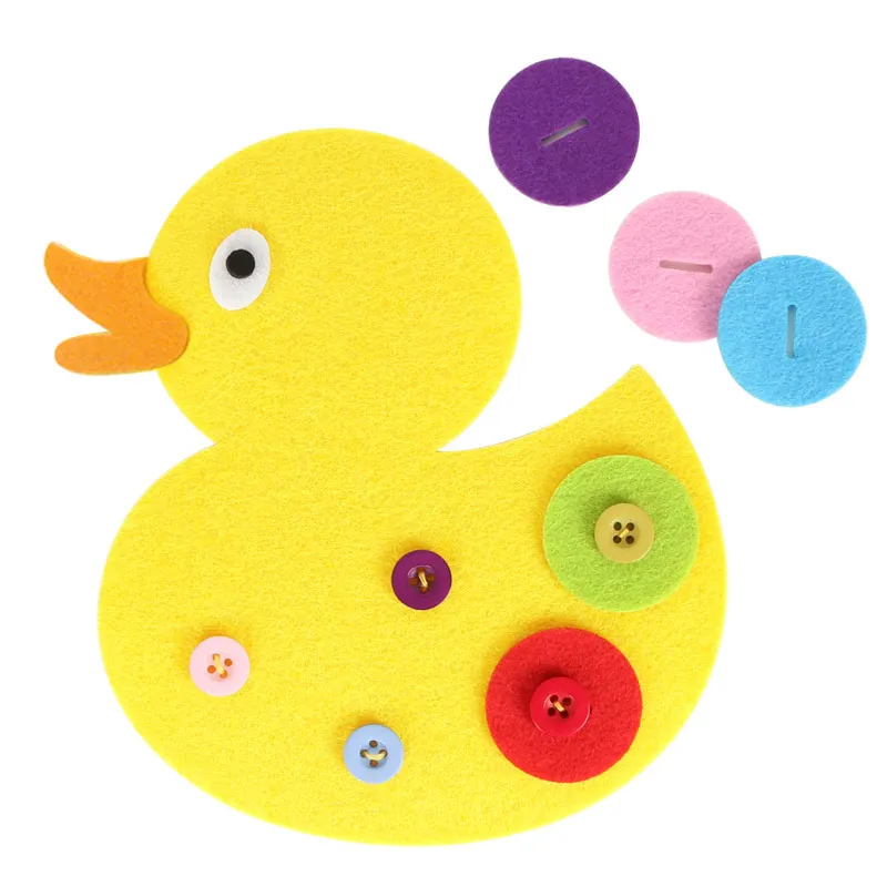  14 Styles Felt Button Craft For Kids Early Learning Handmade Buckle Button Kindergarten Teaching To - 32869622562