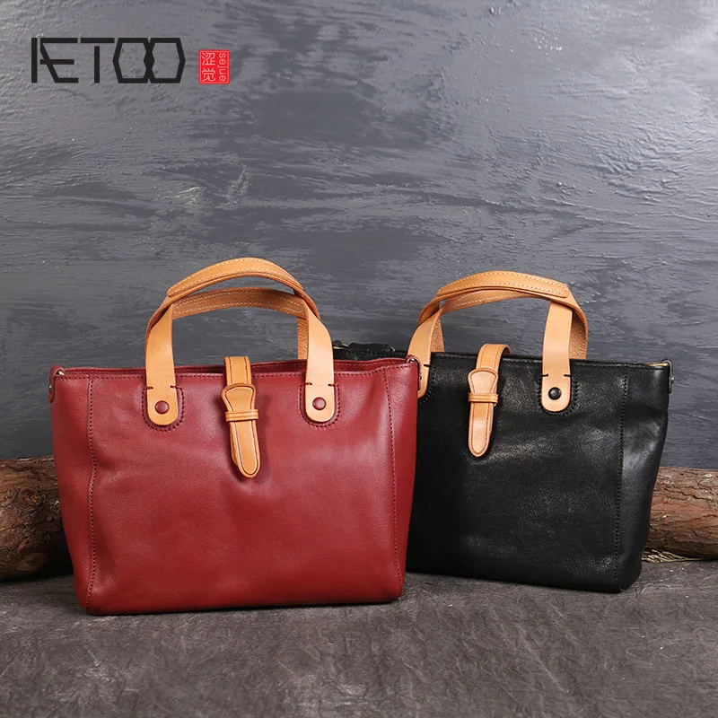 Aetoo The New Color Large Capacity Leather Handbags Imported First Aetoo The New Color Large Capacity Leather Handbags Imported First Class Shoulder Messenger Handbag In Top Handle Bags From Luggage On
