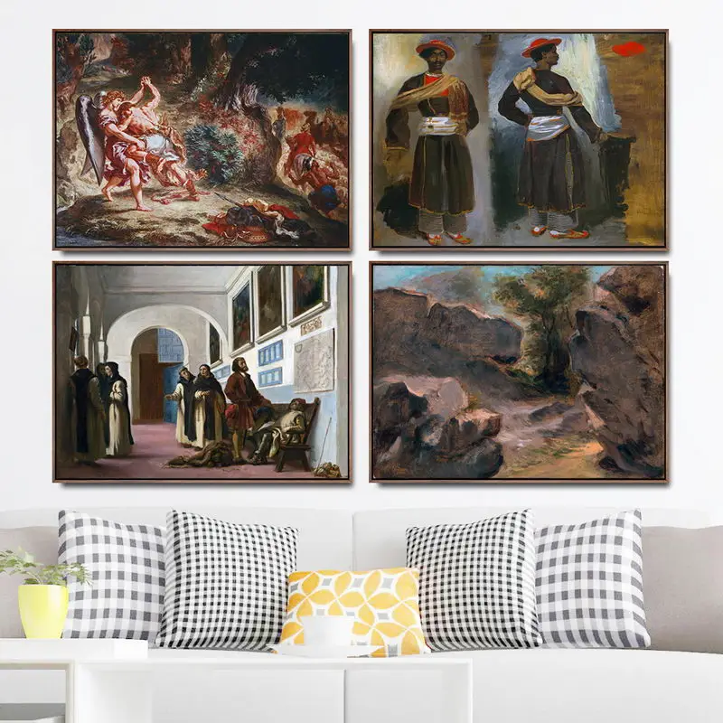 Украшение дома художественные настенные картины Fro гостиной комнатный плакат печать на холсте Paintingsn французский Eugene Delacroix 3
