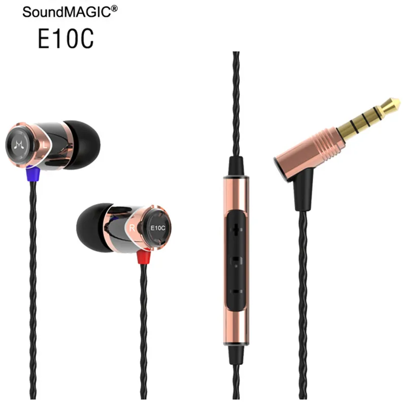 

Original SoundMAGIC E10C Hifi Earphone Metal Headset Stereo in ear Headphone Mobiles Mp3 Earbuds Mic For iPhone Android Phones