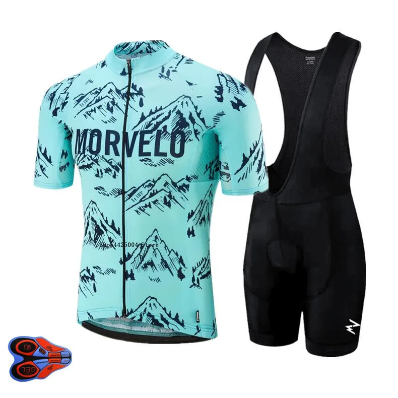 

NEW Cycling Jersey Short Sleeve Summer Morvelo 2019 Bib Shorts Bicycle Clothes Drying Fast Breathing Roupa Maillot Cycling Set