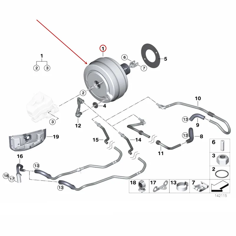 

Car Brake vacuum pump Brake drum Suitable for 1 Series 3 Series 120 130 E90 318 320 325b mw2004-2012 Brake booster Vacuum pump