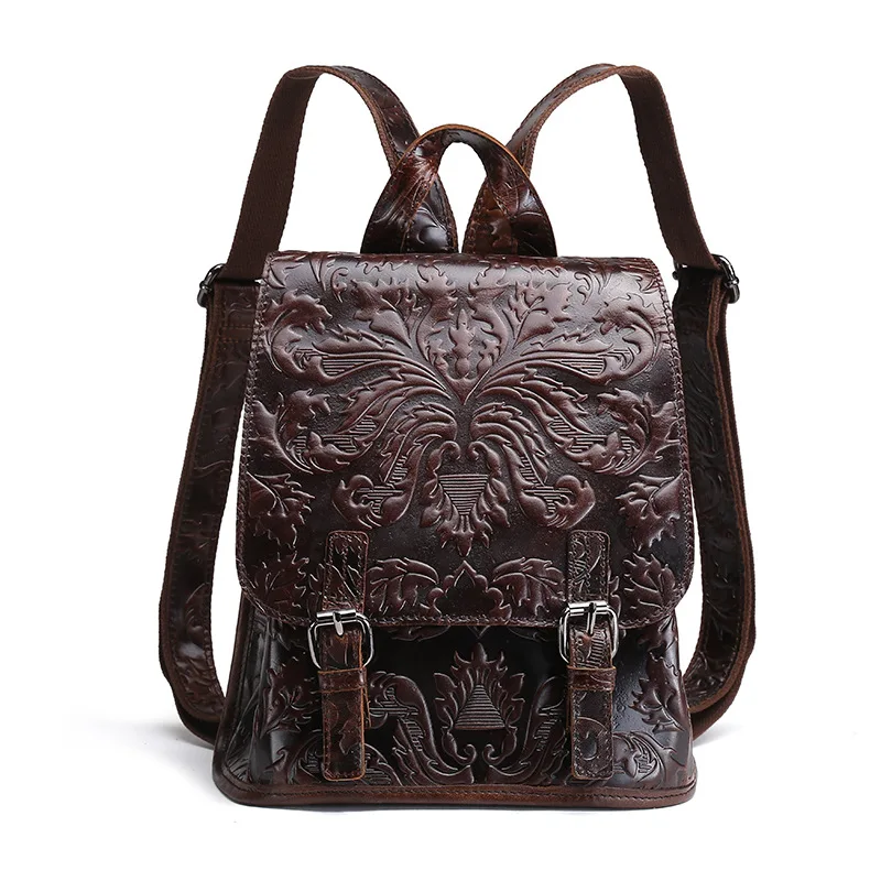 Baoersen/брендовые дизайнерские сумки на плечо для девочек, Модный женский рюкзак, винтажный рюкзак из натуральной кожи, женский рюкзак высокого качества - Цвет: coffee