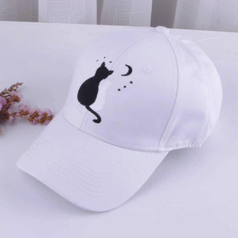  baseball cap men women mens baseball cap men black cap dad hat embroidery two cat  gorras de animales animal cap (15)