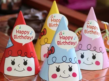 

creative CARTOON Happy Birthday colorful party cocked hats marriage charm Shower Favor for Wedding birthday Party decor