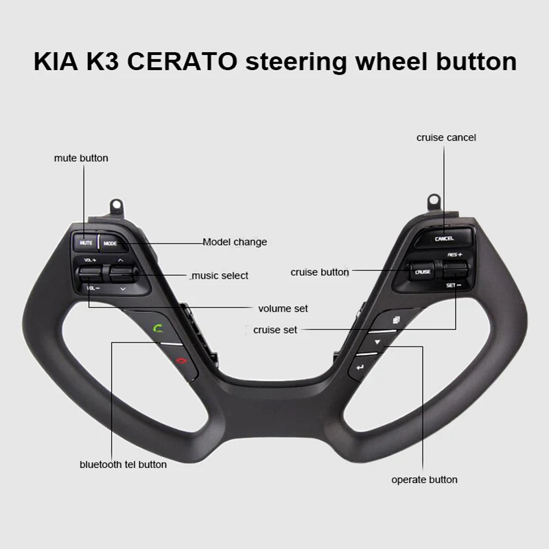 Botón de modificación de volante de Control de crucero multifuncional de buena calidad, compatible con llamada telefónica Bluetooth para KIA K3 KS3