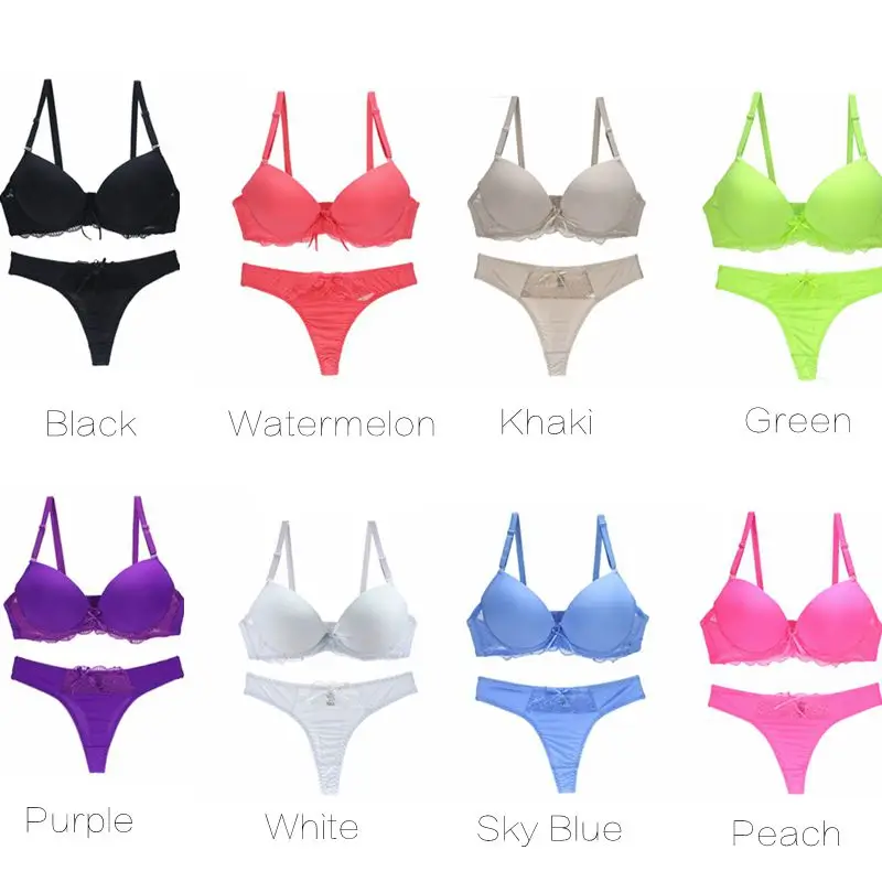 Xiushiren Girls Padded T-shirt Bra & Brief Sets Push Up Seamless Sexy Women Lingerie Bra G-string Soft Underwear Thong 36-42 BC Xiushiren Girls Padded T-shirt Bra & Brief Sets Push Up Seamless Sexy Women Lingerie Bra G-string Soft Underwear Thong 36-42 BC
