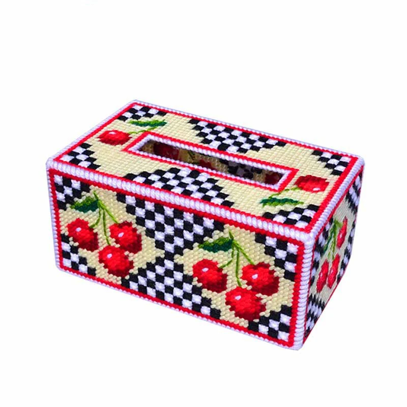 

LTX013 DIY Craft Stich Cross Stitch Needlework Embroidery Crafts Counted Cross-Stitching Kit Knitting Wool Tissue Box Package