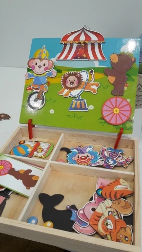 [Забавный] DIY 3D Магнитный пазл и игрушка для рисования деревянный цирковый маг