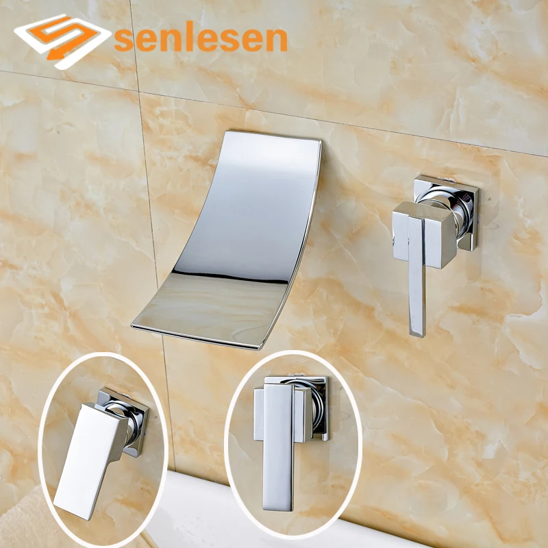 

Good Quality Best Design Bright Chrome Basin Mixer Taps Wall Mounted