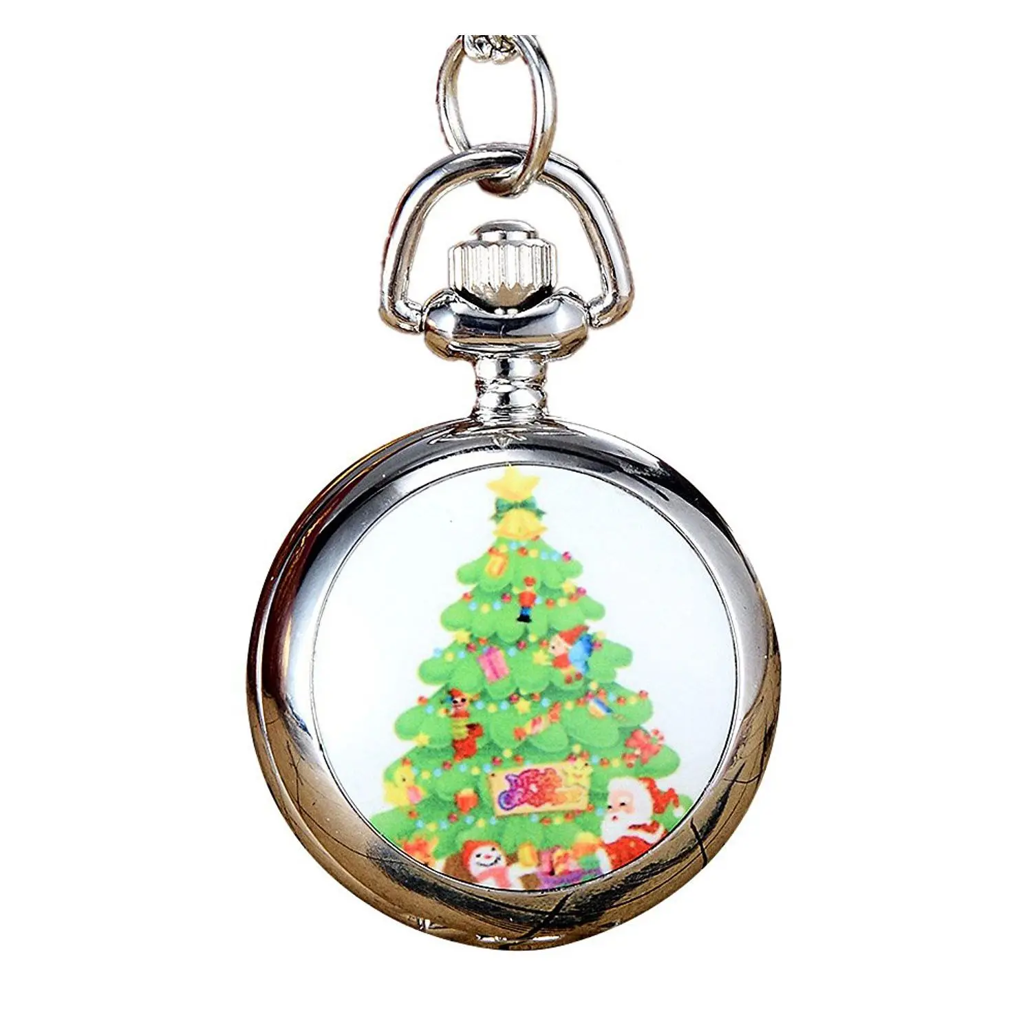 

Christmas Pattern metal Quartz Pocket Watches Waist chain Pocket Watches for Unisex, 5type