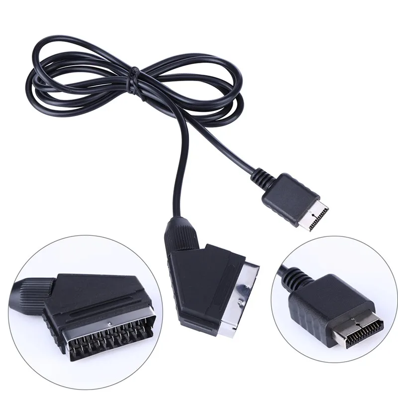 1PC 2m AV Cable RGB SCART Cable TV AV Lead Replacement Connection Cable for Sony Playstation
