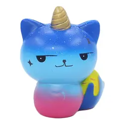 Новый Jumbo Galaxy Единорог кошка мягкими мультфильм Kitty кукла замедлить рост хлеб Ароматические Squeeze Игрушка снятие стресса Забавный для