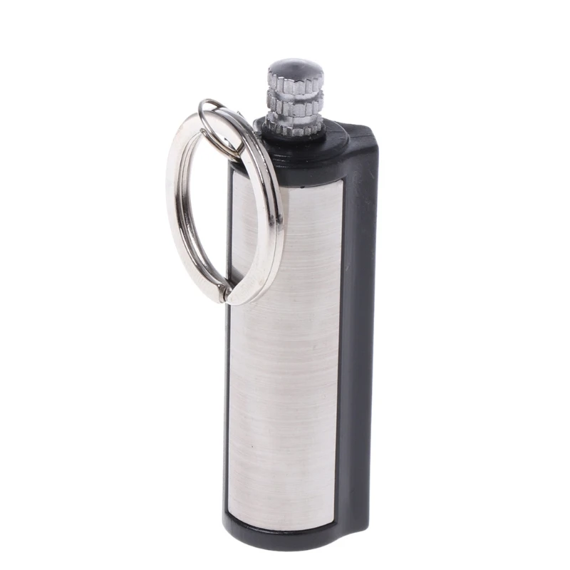 

Fashion Stainless Steel Permanent Striker Lighter Match Silver Metal Key Chain