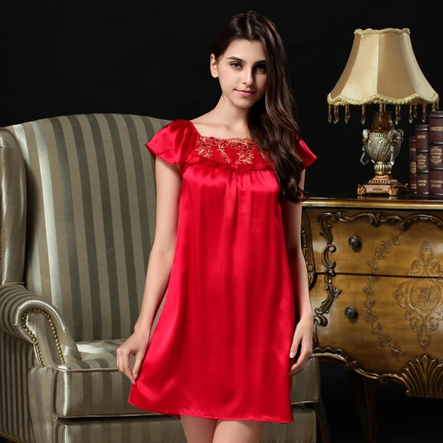 red sleep dress