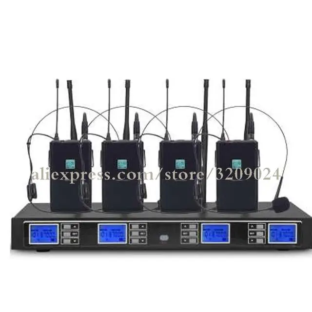Buy 4 Channel Mic Receiver UHF Series Radio Conference Gooseneck Transmitter