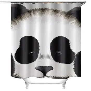

Panda Print Waterproof Fashion Shower Curtain Polyester Curtain Hotel/Bathroom With Hooks Ring72x72 Inch