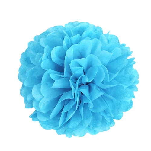 4 шт. 10 дюймов(25 см) декоративные бумажные помпоны цветочный шар для свадьбы, дня рождения, украшения для детской комнаты - Цвет: sky blue
