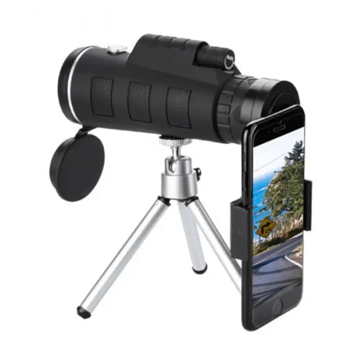 Escopo com Bússola Clipe de Telefone Monocular + Tripé Alta Poderosa Telescópio Monocular hd Duplo Foco Clipe Bússola 40x60 4 High Quality Esporte e Lazer