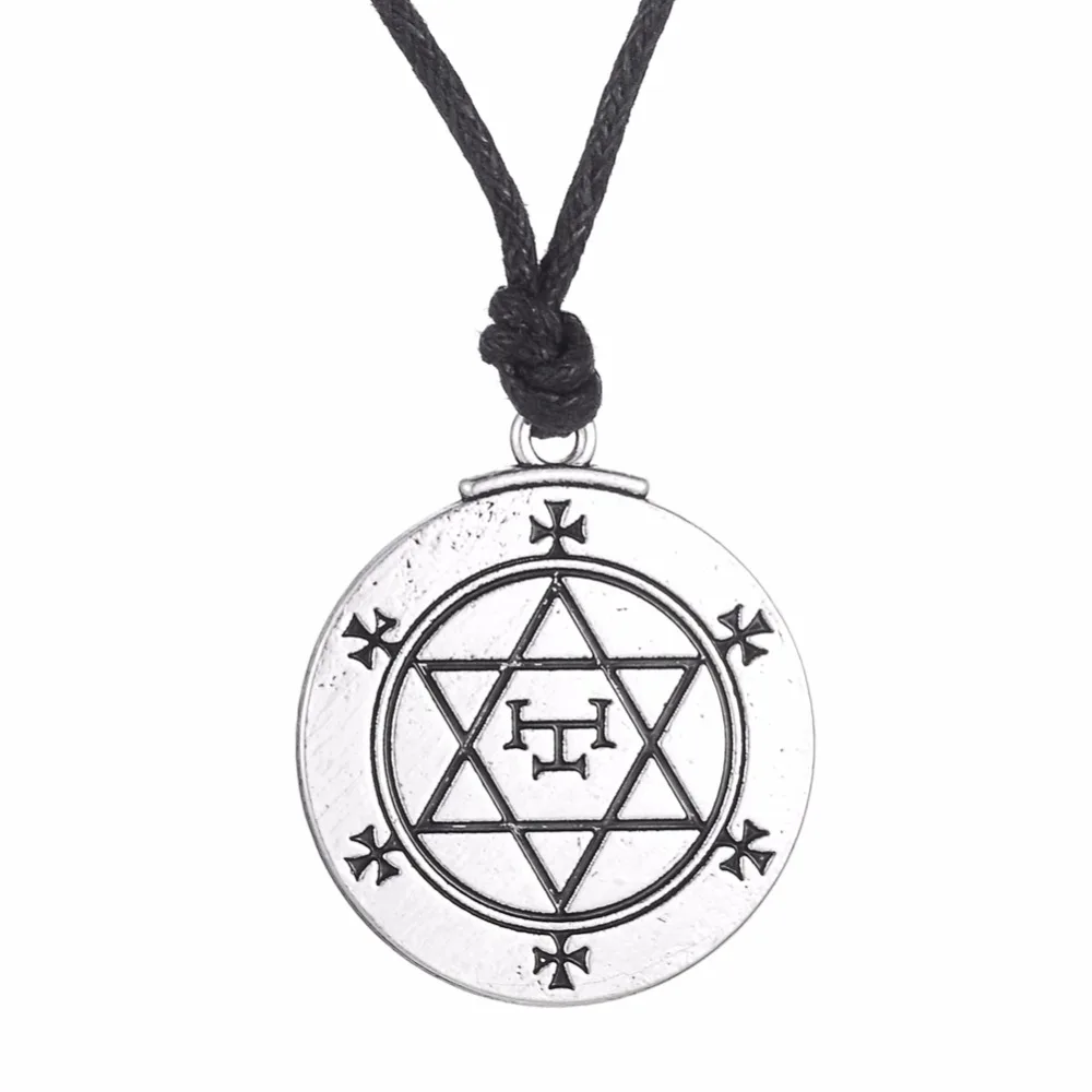 

Lemegeton Exagram Seal of Solomon Magical Talisman David Star Necklace Religious Necklaces for Man