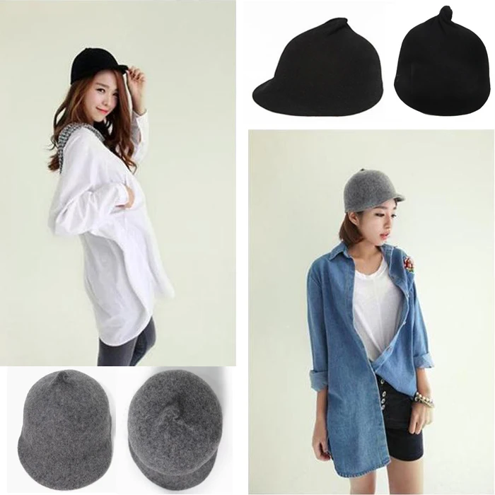 

Spring and summer wool Lovely Garlic cap female hat equestrian cap woolen cap baseball cap Short Brim Neon Bucket Hats