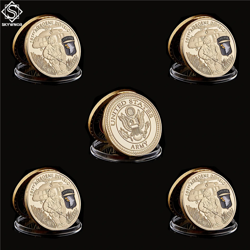 

5PCS/Lot USA 101st Airborne Division Screaming Eagles Army Military Commemorative Coin