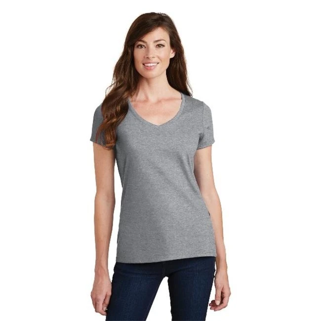 Port & Co LPC450V Ladies Fan Favorite V-Neck Tee Athletic Heather - 3XL