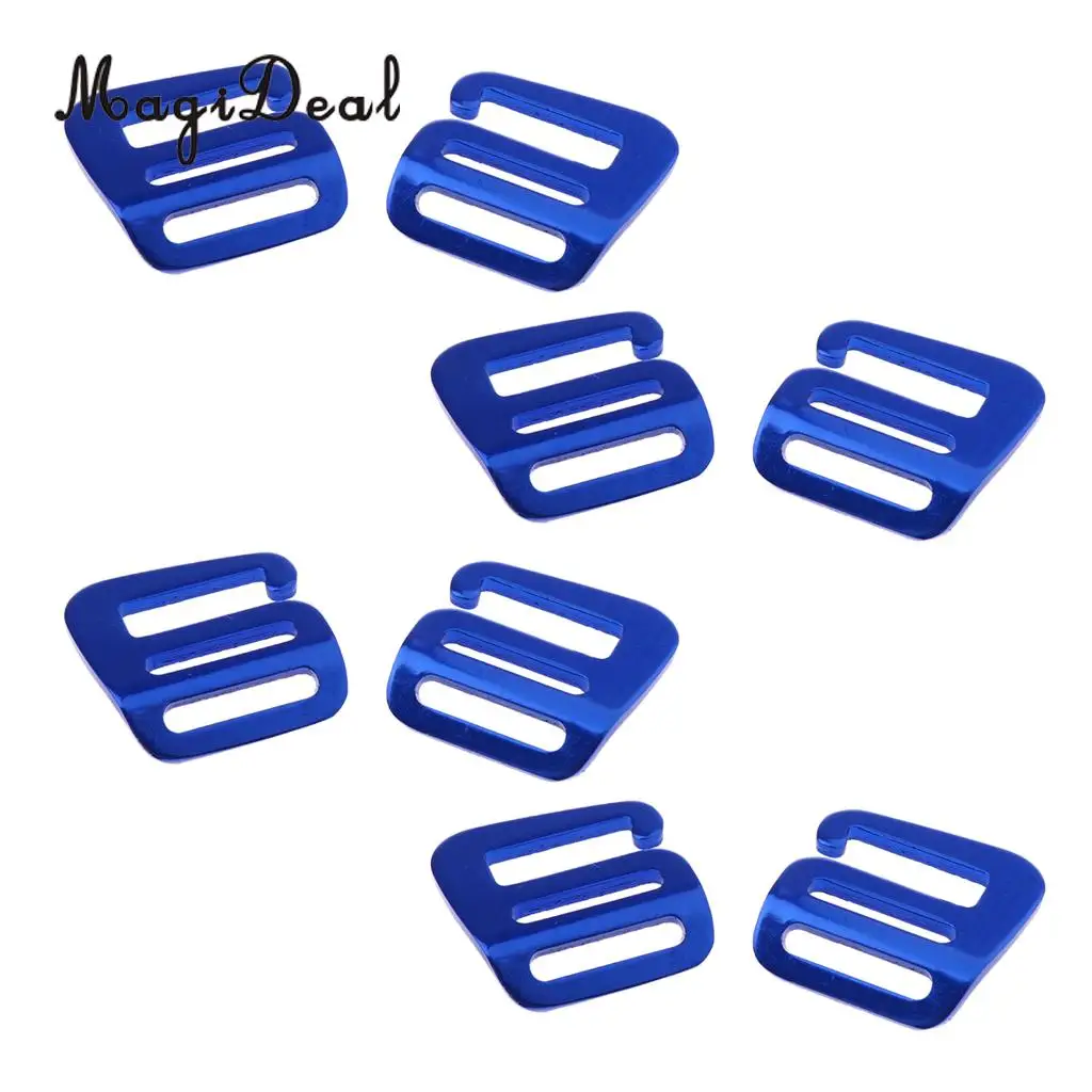 MagiDeal 8 Pcs 1 inch G Hook Outdoor Webbing Buckle for Backpack Strap 25mm Blue