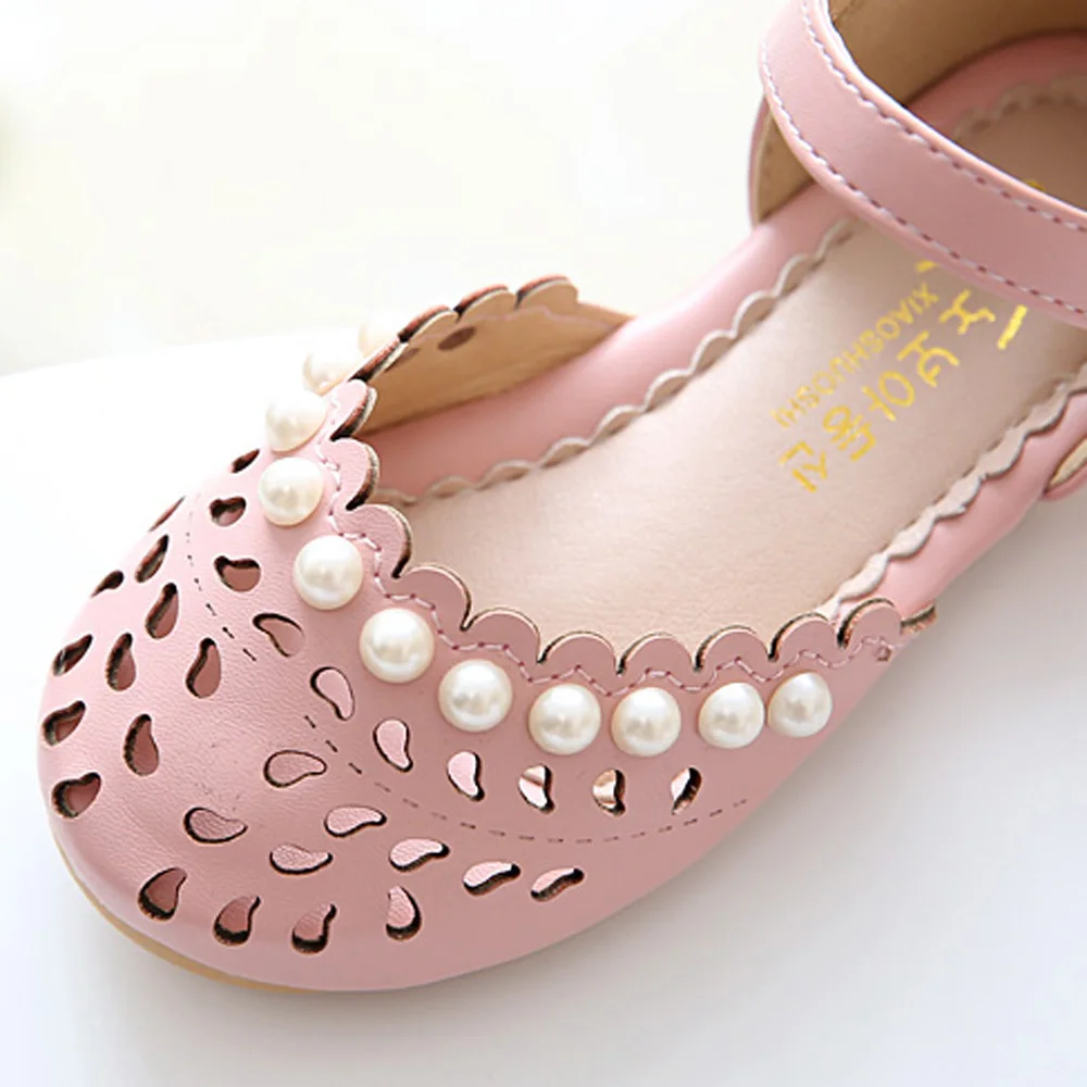 Новые летние корейские открытые сандалии для девочек; обувь для малышей; детская обувь из искусственной кожи с бусинами; singleshoes LT1116